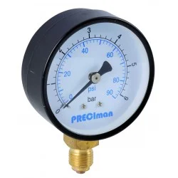 Manomètre acier vertical D63 0/6bar G1/4'