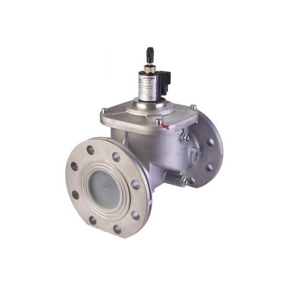 Electrovanne gaz à réarmement manuel NF Aluminium brides DN150 600mBar
