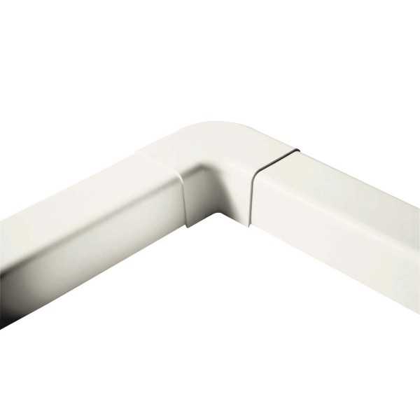 Coude plat 90° 80 mm blanc pur