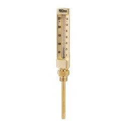 Thermomètre industriel droit 0/+120°C plongeur 63mm hauteur 200mm