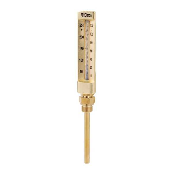 Thermomètre industriel 0/+50°C plongeur 100 droit hauteur 200