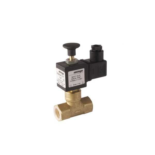Electrovanne gaz à réarmement manuel NF laiton 1\' 6Bar