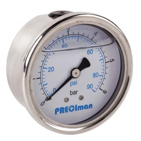 Manomètre glycérine inox axial D50 0/250bar G1/4\'