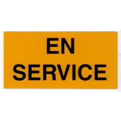 Etiqueta en servicio