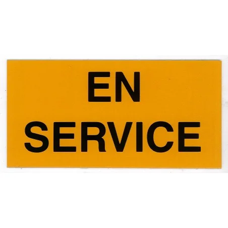 Etiqueta en servicio