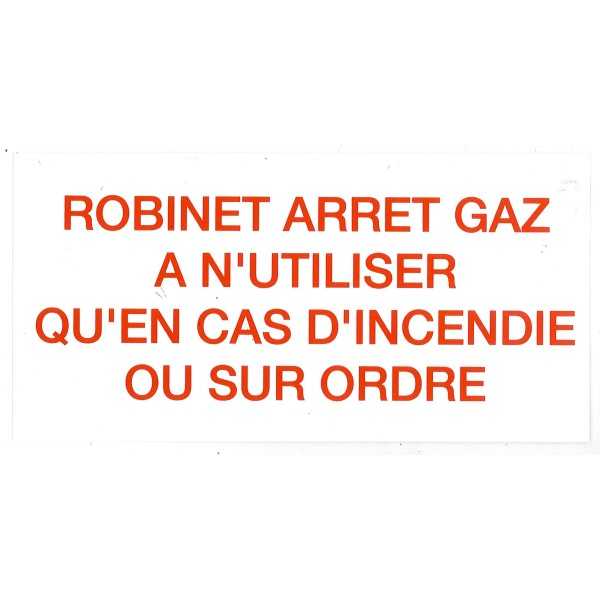 Etiqueta de gas de parada de gas
