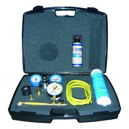 Kit de pressurisation des installations avec azote muni d\'une bouteille d\'azote et d\'un détecteur de fuites spray Kit de pressurisation des installations avec azote muni d\'une bouteille d\'azote et d\'un détecteur de fuites spray